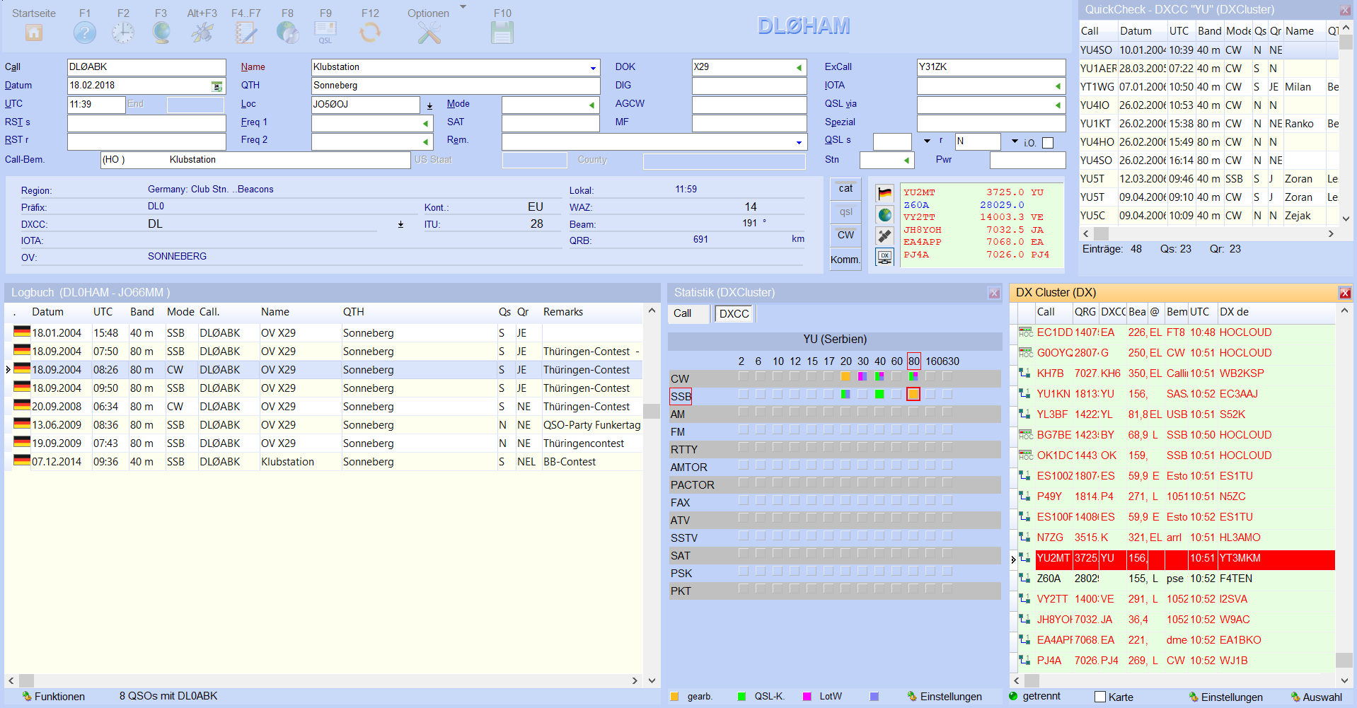 qso-eingabe quickcheck statistik dxcluster hamoffice mein amateurfunk logbuch