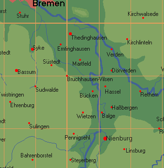 Orte-Darstellung ohne HAM Atlas